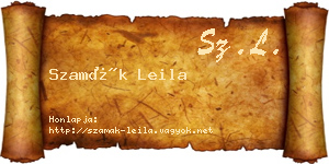 Szamák Leila névjegykártya